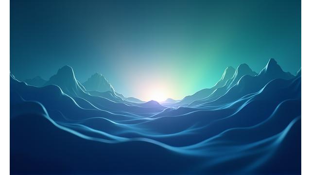 An abstract representation of brain waves and sleep phases, with calming blue and green tones