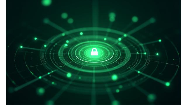 Stylized graphic representing layers of digital security, with interconnected nodes and glowing pathways, symbolizing encryption and secure data flow.