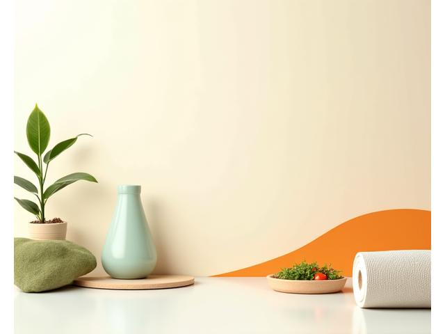 A serene depiction of interconnected wellness elements: a healthy meal, exercise, meditation, and community, symbolizing holistic well-being.