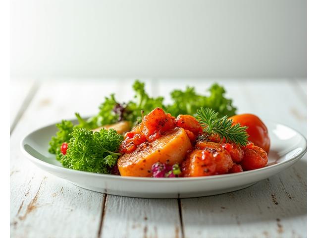 A balanced plate of healthy, vibrant food, depicting a conscious approach to nutrition.